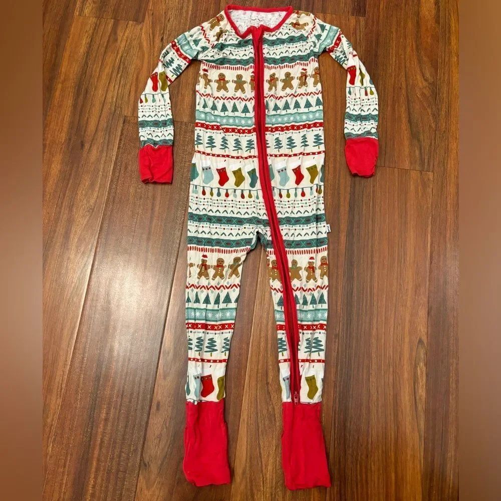 Little Sleepies Gingerbread Fair Isle Pattern Christmas Holiday Pajamas